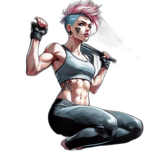 weapon, comic book art, concept art, cyberpunk transparent PNG cut-out
