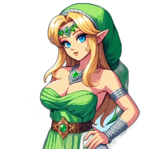 dress, crown, face, staff transparent PNG cut-out