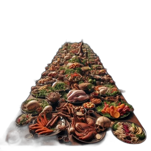 food, photorealistic, concept art, 3d render transparent PNG cut-out