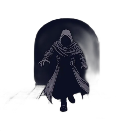 mask, creature, jacket, staff transparent PNG cut-out