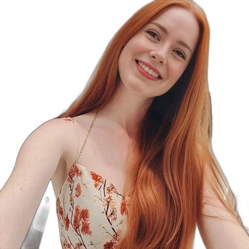 dress, hair, jewelry, staff transparent PNG cut-out