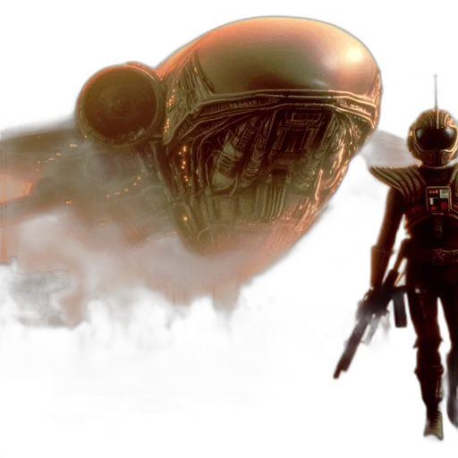 robot, creature, concept art, 3d render transparent PNG cut-out