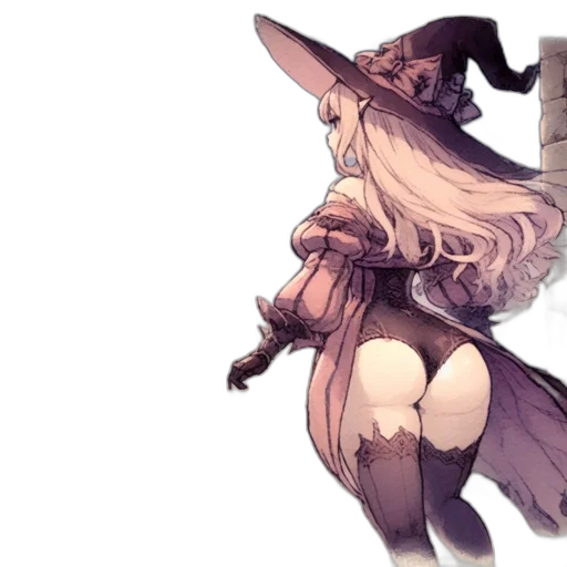 hat, staff, weapon, dress transparent PNG cut-out