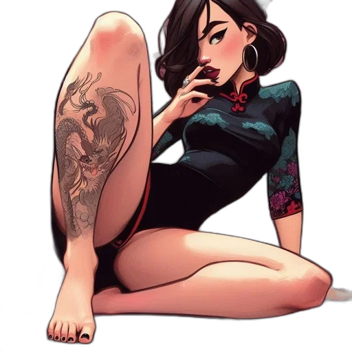 dress, comic book art, cartoon, concept art transparent PNG cut-out
