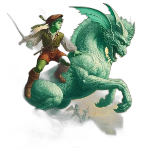 dragon, sword, creature, fantasy art transparent PNG cut-out