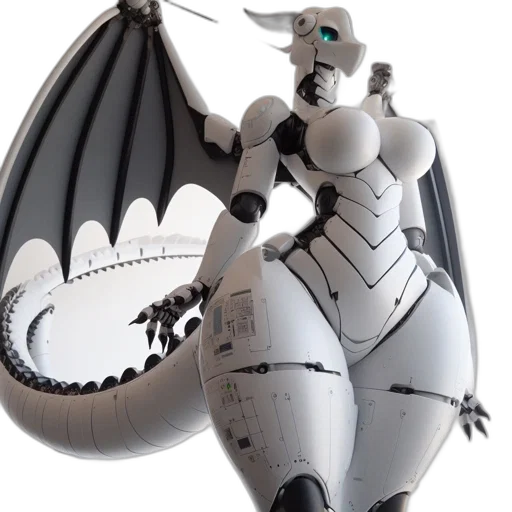 dragon, robot, 3d render, concept art transparent PNG cut-out