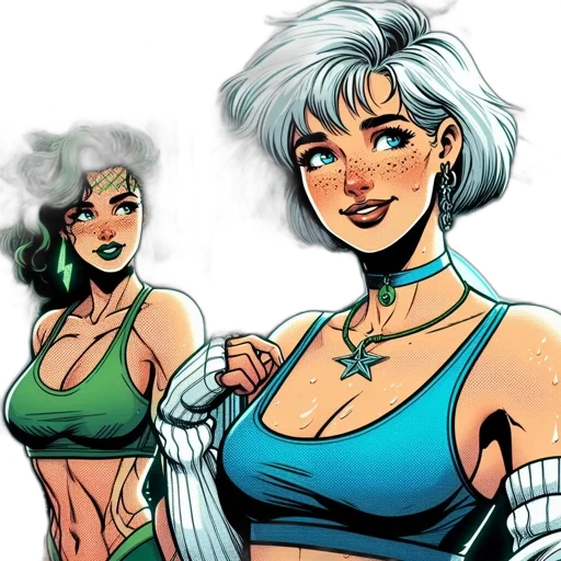 comic book art, concept art, cartoon, fantasy art transparent PNG cut-out