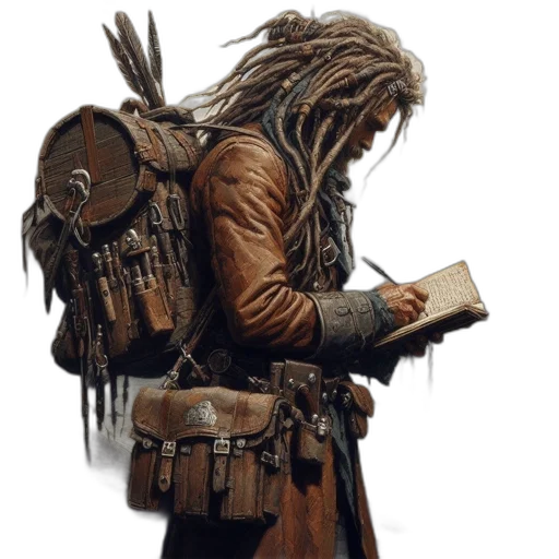 jacket, weapon, staff, sword transparent PNG cut-out