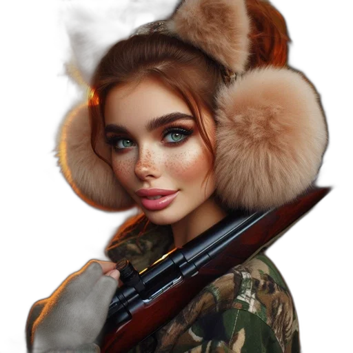hat, jacket, weapon, face transparent PNG cut-out