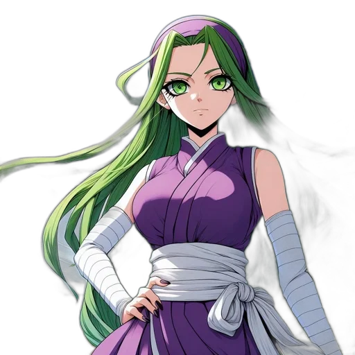 dress, staff, anime, fantasy art transparent PNG cut-out
