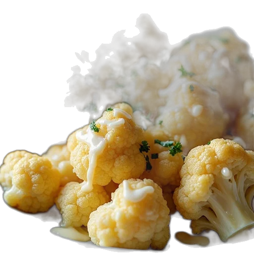 food, photorealistic, cauliflower, florets transparent PNG cut-out