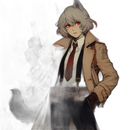 jacket, staff, mask, weapon transparent PNG cut-out