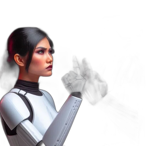 robot, concept art, 3d render, comic book art transparent PNG cut-out