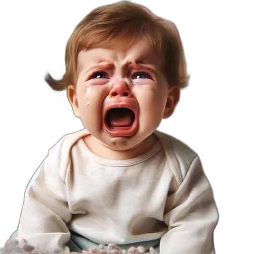 face, photorealistic, upset, baby transparent PNG cut-out
