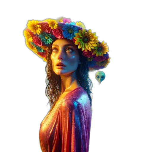 flower, hat, dress, crown transparent PNG cut-out