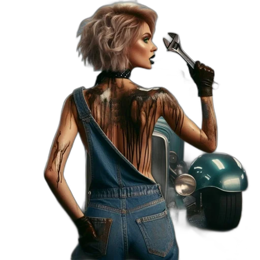 robot, jewelry, staff, hair transparent PNG cut-out