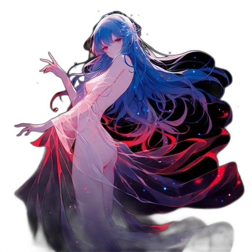 dress, creature, dragon, staff transparent PNG cut-out