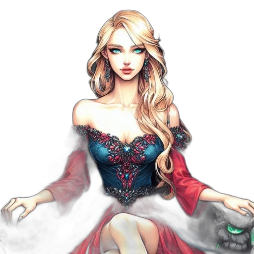 dress, jewelry, fantasy art, concept art transparent PNG cut-out