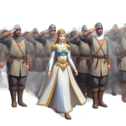 sword, staff, crown, dress transparent PNG cut-out