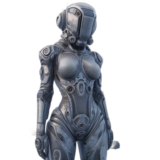 robot, dress, concept art, 3d render transparent PNG cut-out