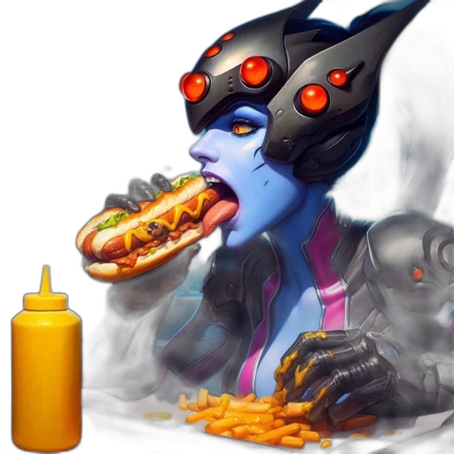 food, robot, concept art, cyberpunk transparent PNG cut-out