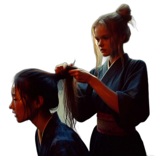 hair, staff, crown, face transparent PNG cut-out