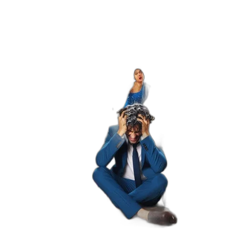 jacket, staff, creature, robot transparent PNG cut-out