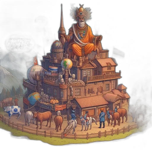 crown, robot, building, concept art transparent PNG cut-out