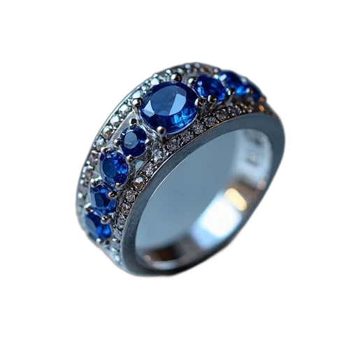 jewelry, crown, 3d render, blue transparent PNG cut-out