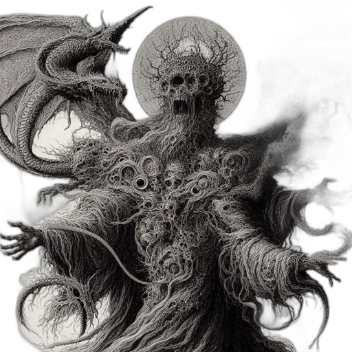 dragon, creature, hair, mask transparent PNG cut-out