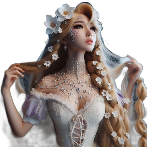 dress, jewelry, crown, fantasy art transparent PNG cut-out