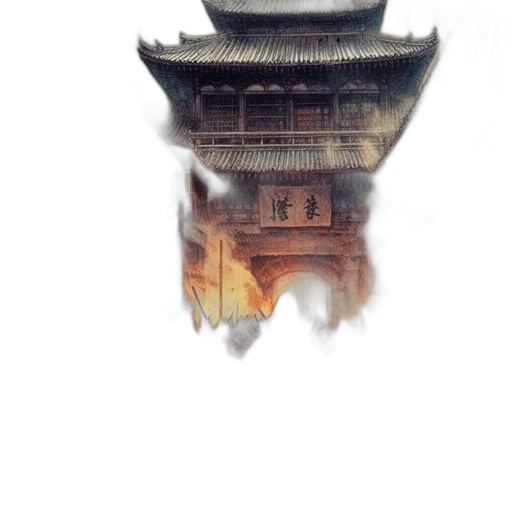 building, dragon, weapon, mask transparent PNG cut-out
