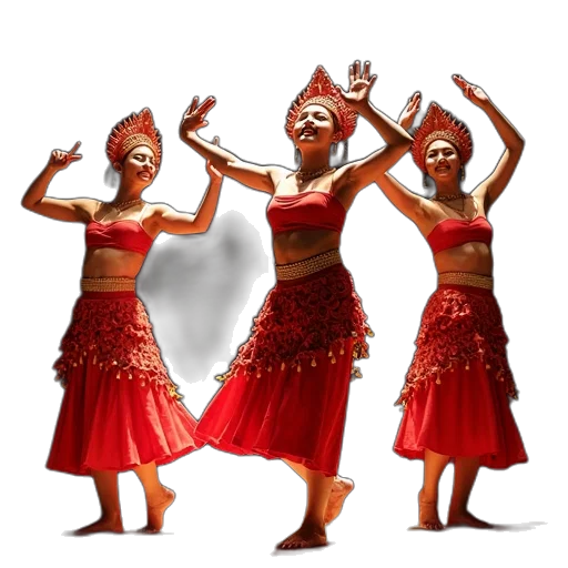 3d render, concept art, red, dancers transparent PNG cut-out