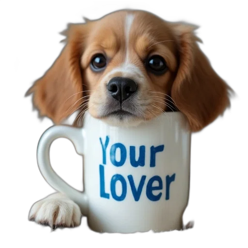 staff, photorealistic, 3d render, dog transparent PNG cut-out