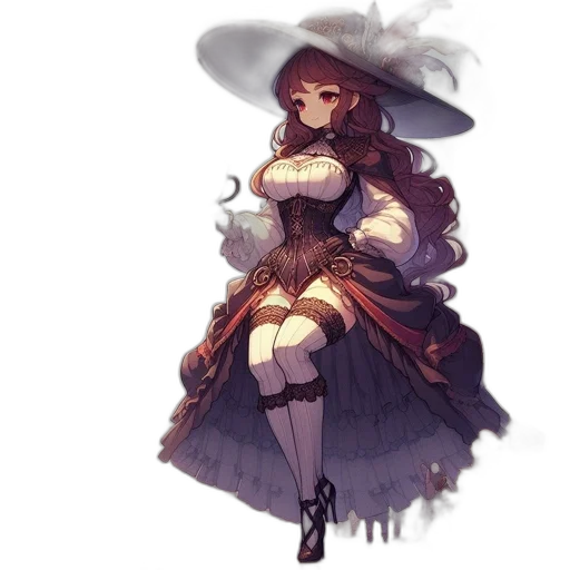 dress, hat, crown, staff transparent PNG cut-out