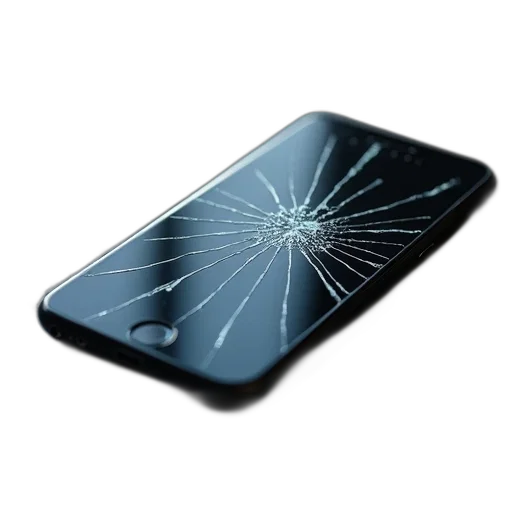 weapon, smartphone, cracked, screen transparent PNG cut-out