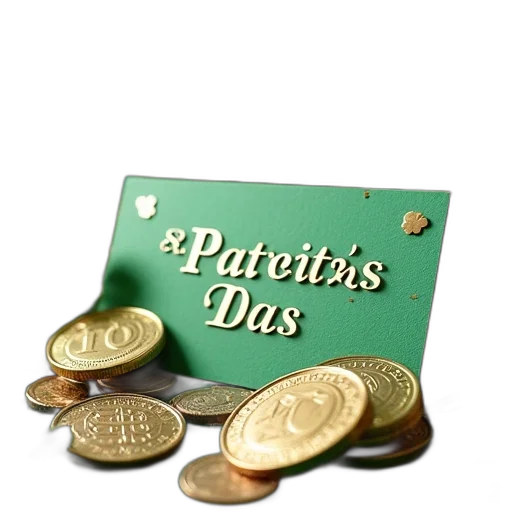 patricks, day, card, coins transparent PNG cut-out