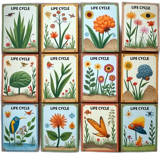 colorful, collection, educational, posters transparent PNG cut-out