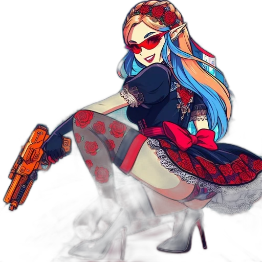 weapon, dress, concept art, cyberpunk transparent PNG cut-out
