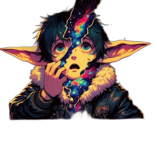 mask, jacket, staff, dragon transparent PNG cut-out