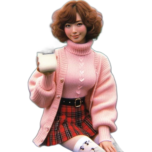 robot, jacket, dress, vaporwave transparent PNG cut-out