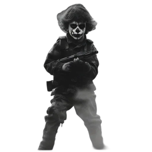 weapon, jacket, mask, staff transparent PNG cut-out
