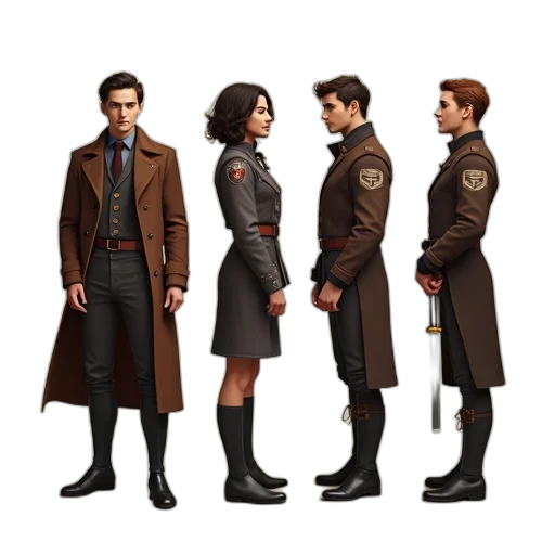 jacket, staff, concept art, fantasy art transparent PNG cut-out
