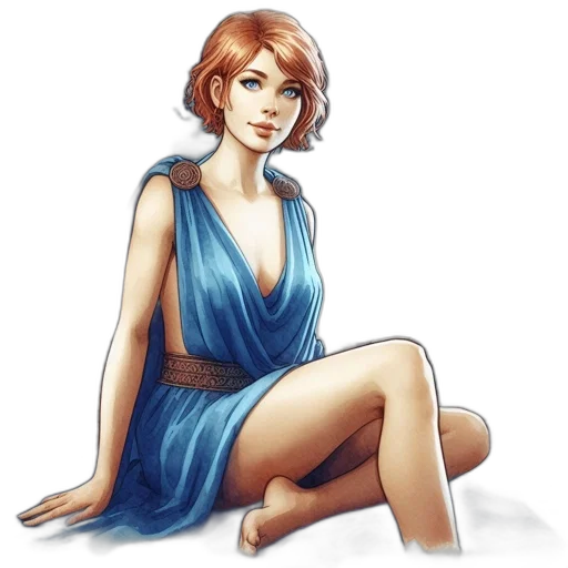 dress, jewelry, staff, concept art transparent PNG cut-out
