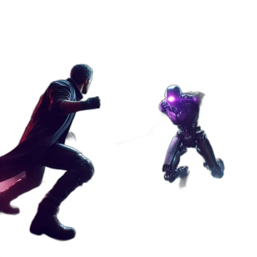 robot, weapon, concept art, 3d render transparent PNG cut-out