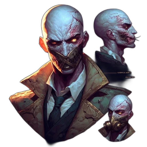 mask, face, concept art, comic book art transparent PNG cut-out