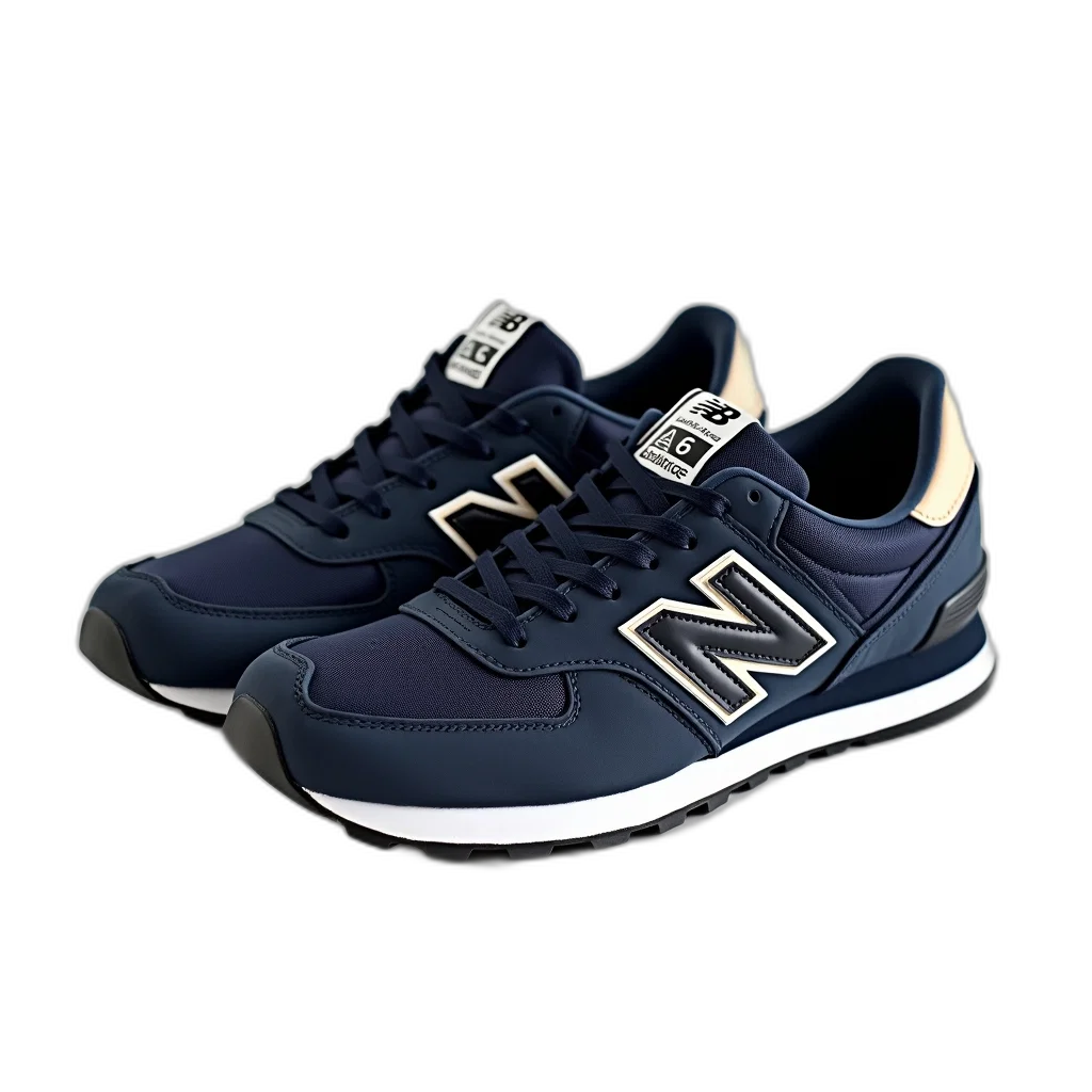 shoes, 3d render, pair, navy transparent PNG cut-out