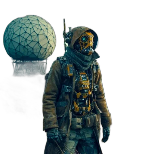 jacket, mask, weapon, umbrella transparent PNG cut-out