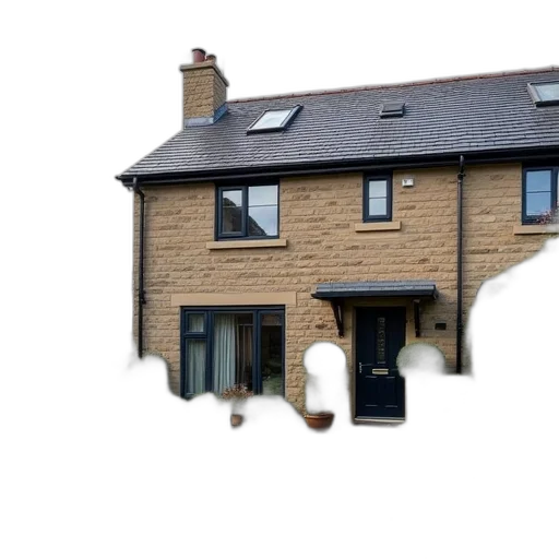 building, 3d render, bedrooms, semi transparent PNG cut-out