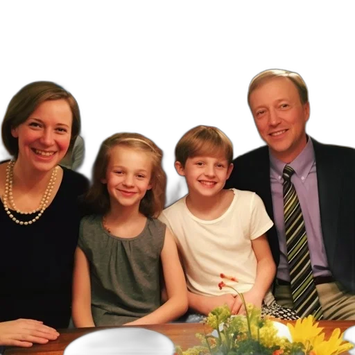 family, four, sit, dining transparent PNG cut-out